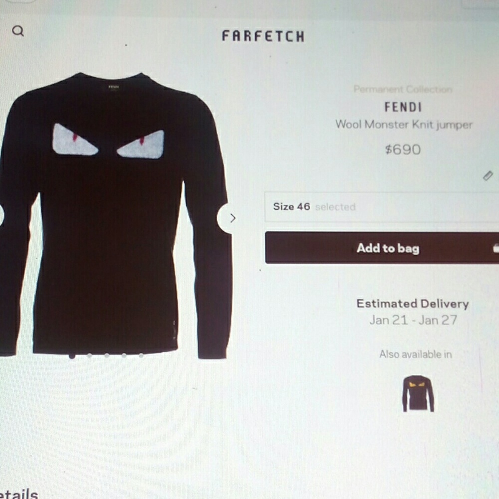 Fendi Cashmere Monster Eyes Sweater - Picture 7 of 7